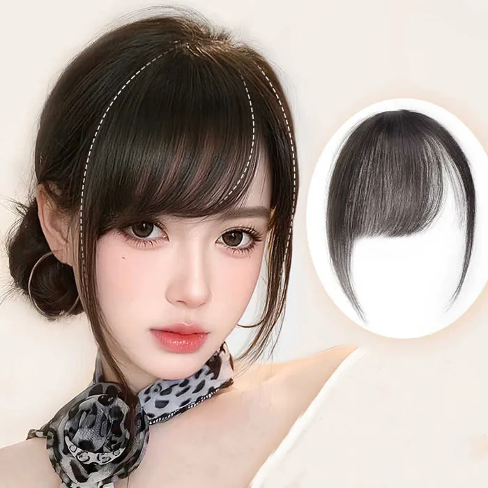 Tóc Mái Giả Chia Ngôi 7/3 MA17 – Mái Giả Chéo Phong Cách Hàn Quốc Tự Nhiên  Như Tóc Thật – Nhiều Màu Dễ Phối, Nữ Tính