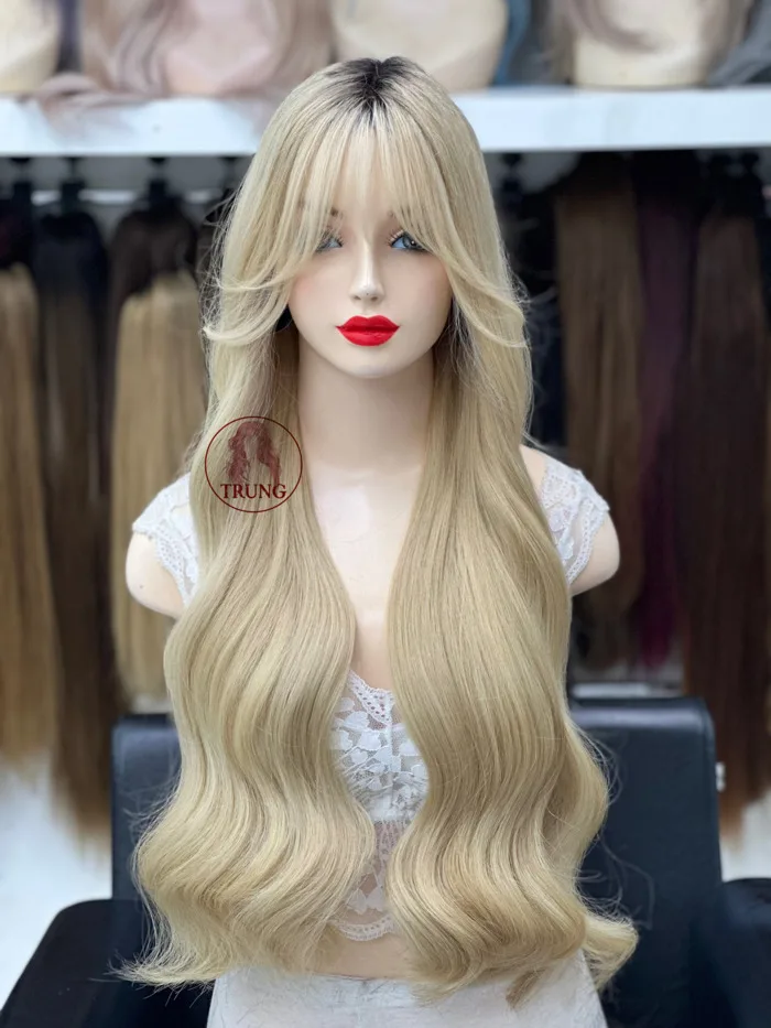 Tóc giả nữ-bộ 75cm mái Hàn quốc - Trung Tóc Giả