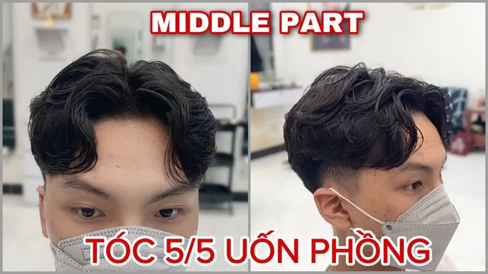 Tóc 5/5 Uốn Phồng phong cách Hàn Quốc | Middle Part 5/5
