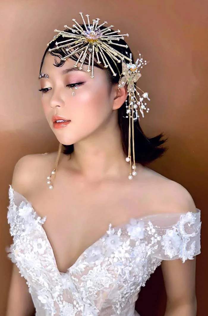 Ngắm những kiểu tóc cô dâu đẹp và ấn tượng này nàng tóc ngắn nào cũng mê