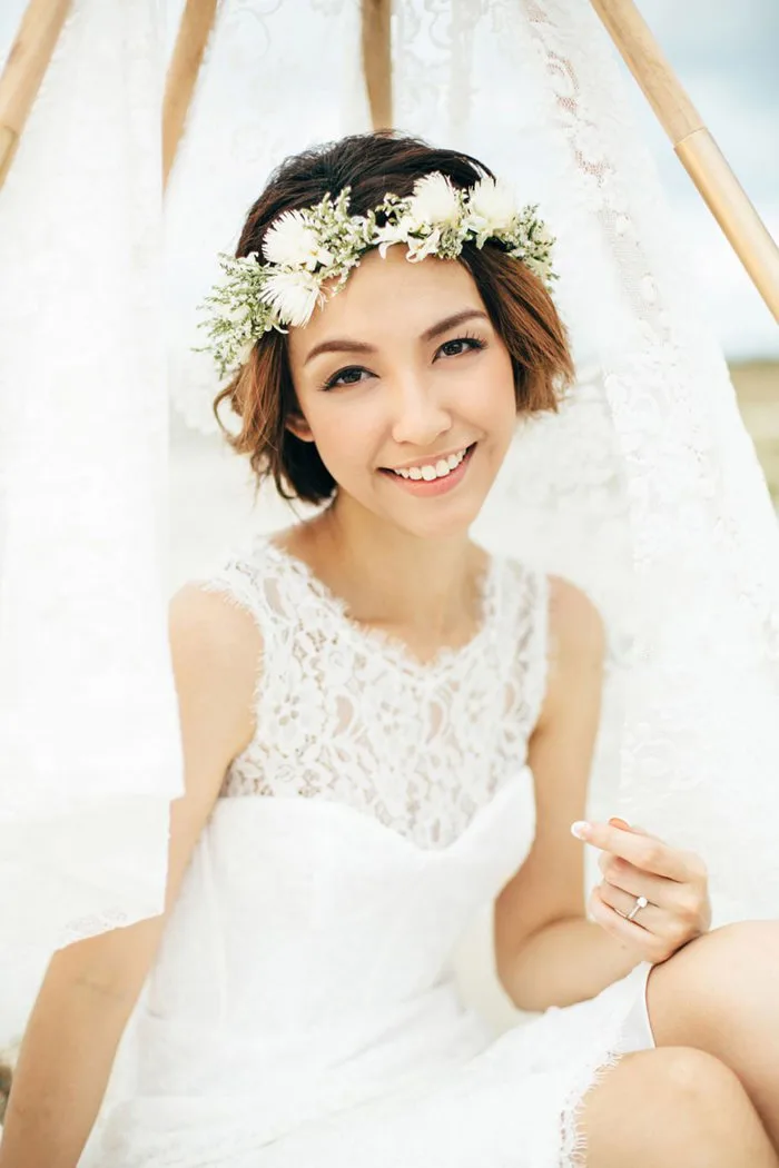 Top 10 kiểu makeup cô dâu tóc ngắn thêm xinh xắn, lung linh