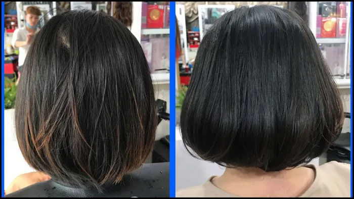 Chia sẻ quá trình duỗi cúp đuôi tóc bob ngắn dễ làm