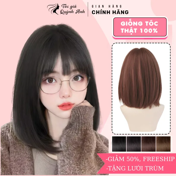 Tóc Giả Nữ Nguyên Đầu Ngắn Đẹp 31cm TN05 – Tóc Cả Đầu Trẻ Trung, Hiện Đại, Dễ Đội Mỗi Ngày | Shopee Việt Nam