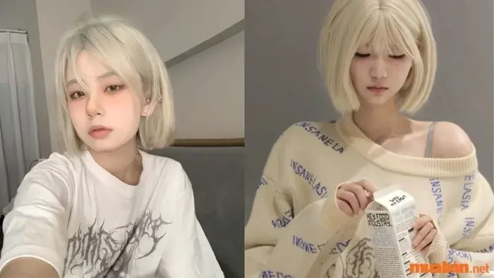 7 Kiểu Tóc Giả Nữ Màu Bạch Kim Thời Thượng Siêu Tôn Da | VTG Hair