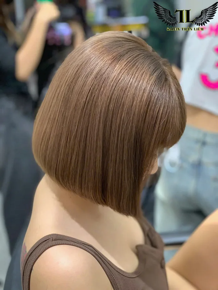 Duỗi cúp + nhuộm nâu tây