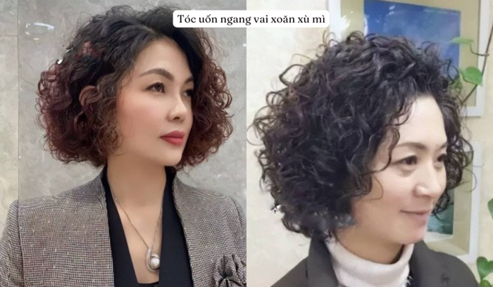 10+ Kiểu Tóc Xoăn Uốn Ngang Vai Trẻ Trung Cho Phụ Nữ Trung Niên