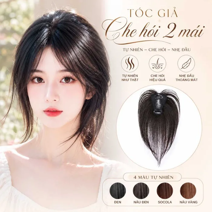 Tóc giả che hói đỉnh đầu cho nữ | Tóc mái bay giả phủ hói phủ bạc tự nhiên  | Shopee Việt Nam