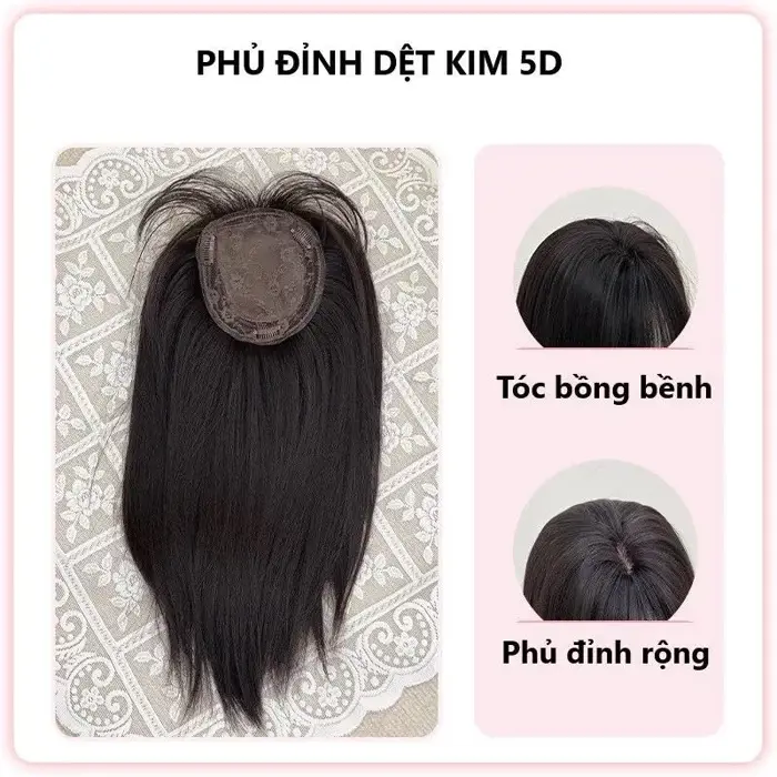 Tóc Giả Che Hói Đỉnh Đầu Nữ, Che Bạc Siêu Da Đầu - Phạm Thị Cúc