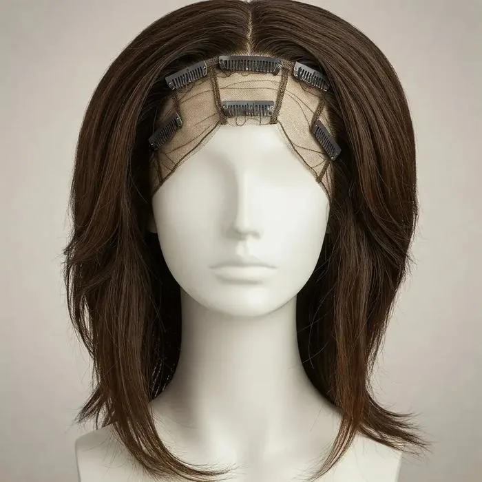 Tóc Giả Nữ Che Hói Đỉnh Đầu Đế Lưới Bằng Tóc Thật | VTG Hair