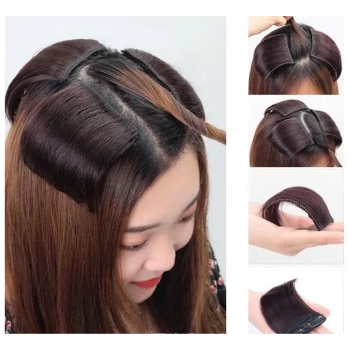Tóc giả kẹp độn phồng chân tóc dày cho nữ loại đẹp, phím tóc kẹp giúp chân mái tăng độ dày phồng dài 10cm 20cm 30cm