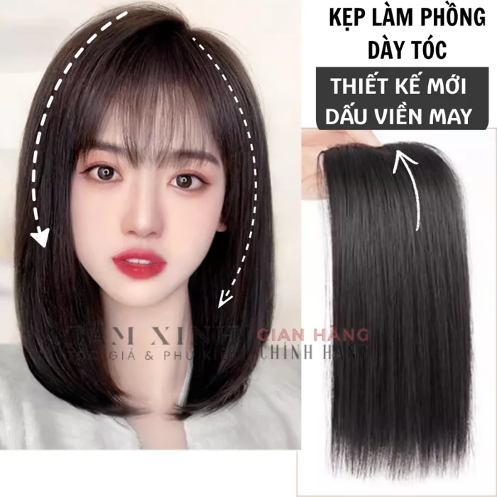 Tóc giả nữ đẹp kiểu kẹp phồng chân tóc 2 kẹp phím phồng chân tóc 2 bên | Shopee Việt Nam