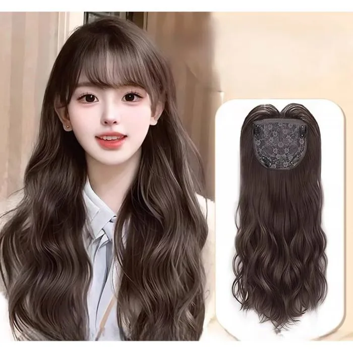 Tóc Giả Kẹp Nửa Đầu, Dải U Kẹp Phồng, Xoăn Tự Nhiên Cho Nữ Màu Nâu | Lazada Việt Nam