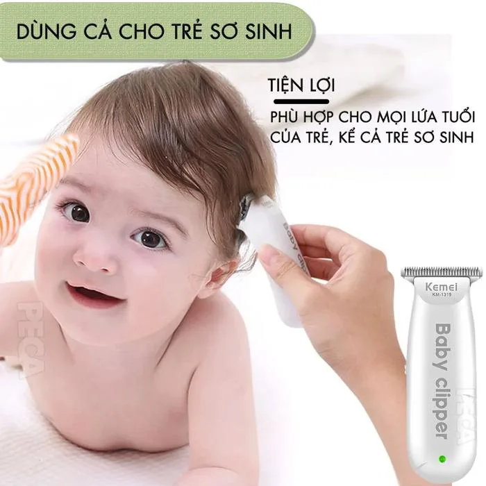 Tông đơ cắt tóc trẻ em không dây Kemei KM-1319 hạn chế tiếng ồn