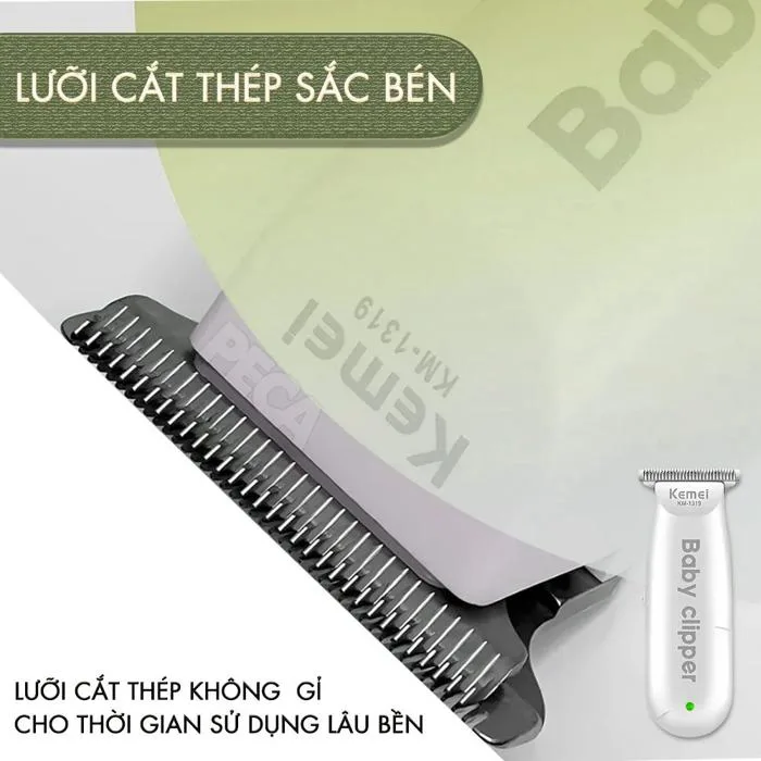 Tông đơ cắt tóc trẻ em không dây Kemei KM-1319 hạn chế tiếng ồn