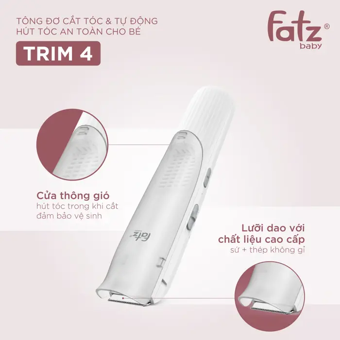 Tông đơ cắt tóc & tự động hút tóc an toàn cho bé Trim 4 - Fatzbaby Việt Nam
