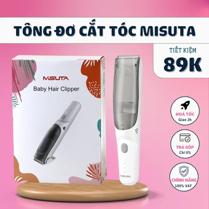 Tông đơ trẻ em, tông đơ cắt tóc cho bé tiếng ồn thấp Misuta chấn viền hút  tóc bảo hành 1 năm