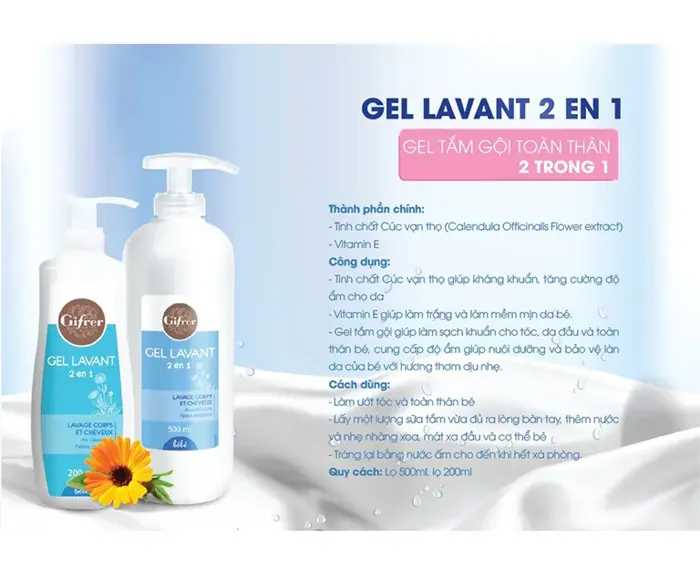 Sữa tắm gội Gifrer 2 trong 1 (dạng gel)