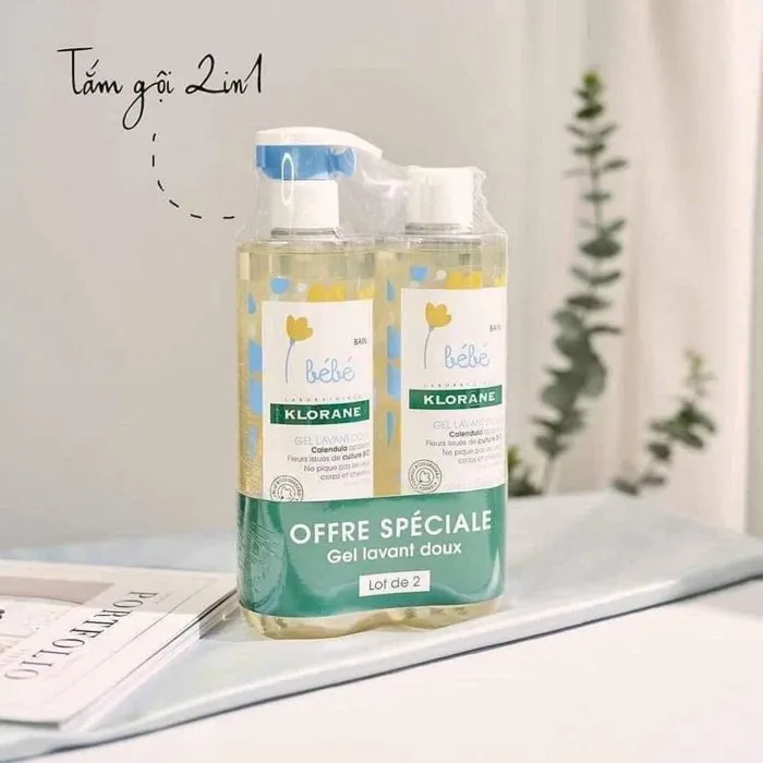 Sữa tắm gội Klorane BeBe 2in1 cho bé từ sơ sinh và trẻ nhỏ