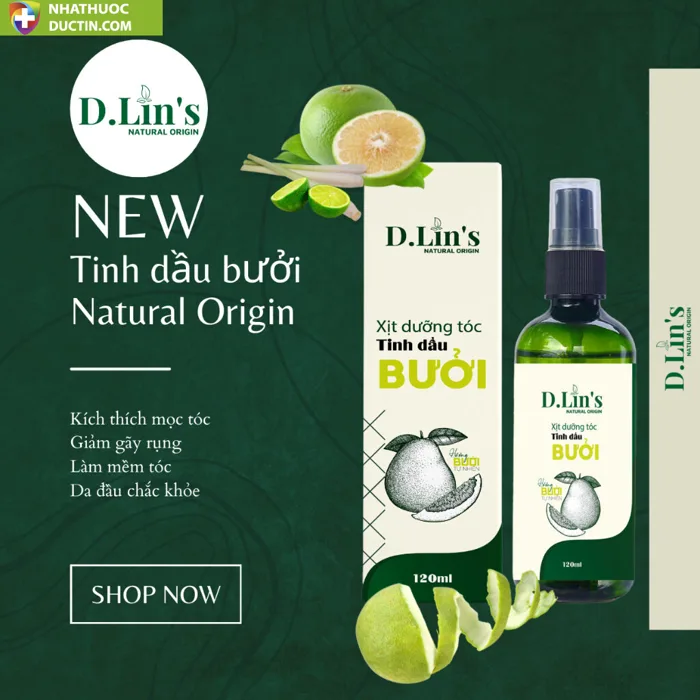 Tinh dầu bưởi xịt kích mọc tóc D.Lin's 120ml hương mộc an toàn cho tuyệt  đối cho tóc như thích ân cocoon , vijulluy - Nhà Thuốc Đức Tín