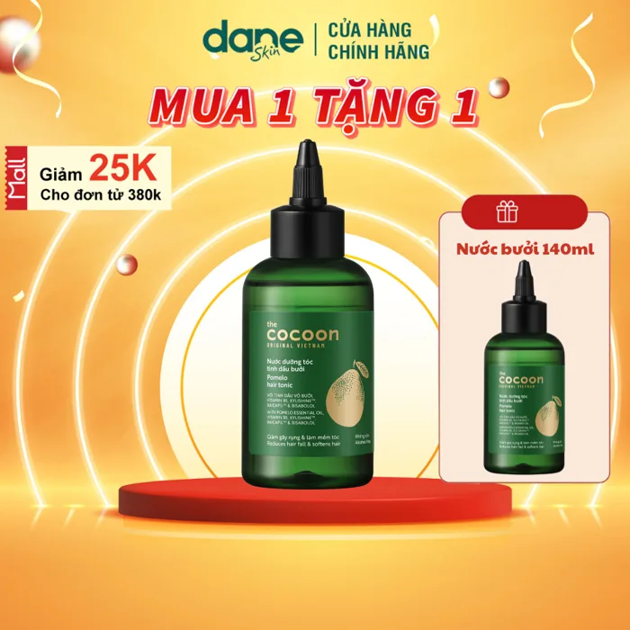 Xịt Kích Mọc Tóc Tinh Dầu Bưởi Cocoon 140ml - Giảm Rụng Tóc Nuôi Dưỡng Da  Đầu, Dùng Được Cho Bà Bầu