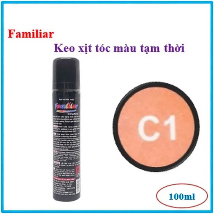 [Chính hãng] Keo xịt nhuộm tóc tạm thời Familiar màu sắc thời trang, an  toàn cho da đầu