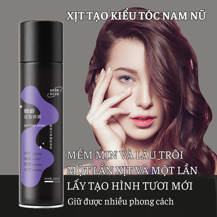 Gôm Xịt Phồng Chân Tóc Tạo Kiểu Nam Nữ GINBI, Giữ Nếp Tóc Lâu, Hương Nước  Hoa Thơm 200ml